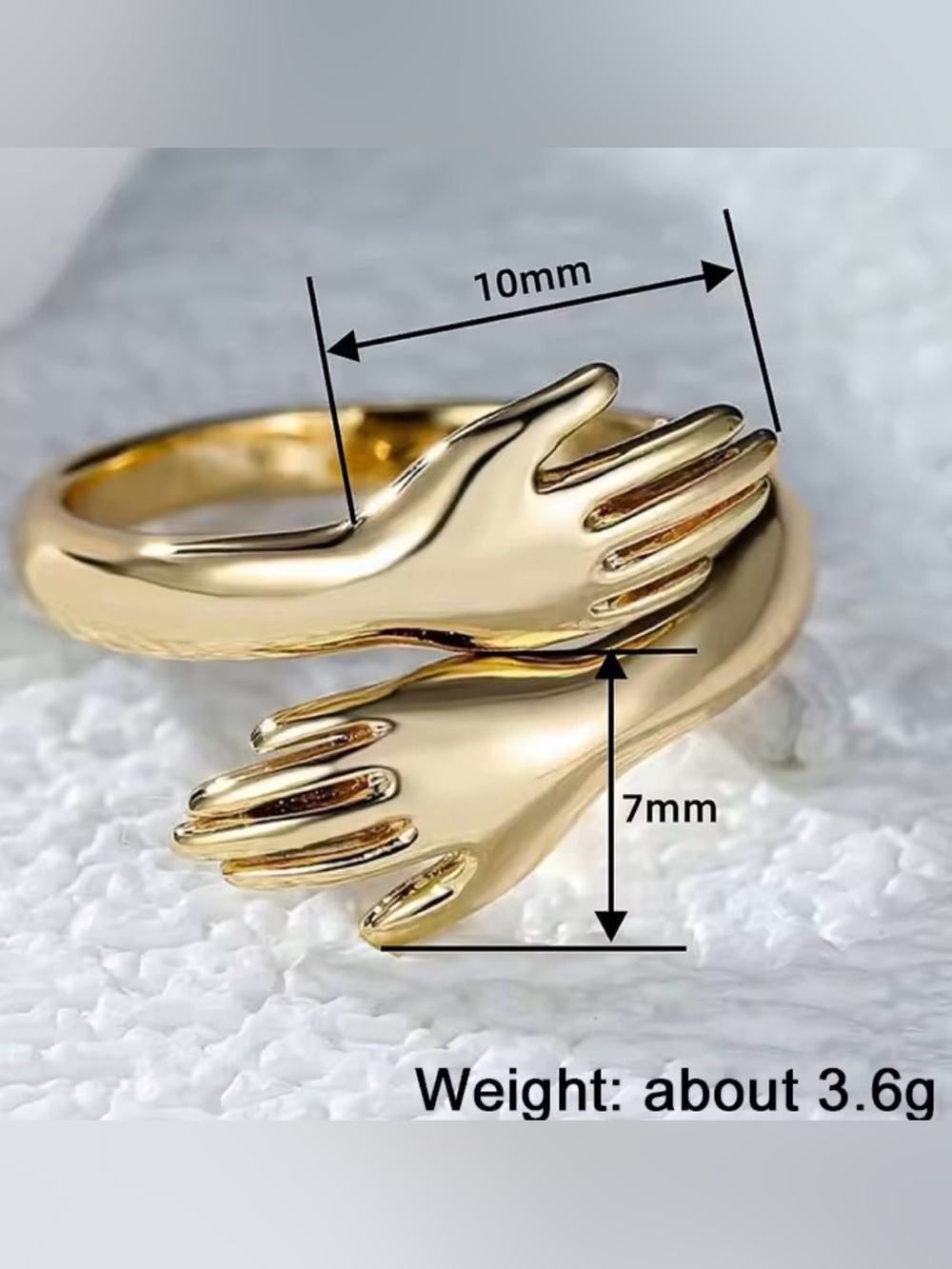Gold Hand Wrap Ring - Elegant Women's Fashion Jewelry - Picture 5 of 5
